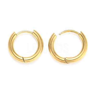 Ion Plating(IP) 304 Stainless Steel Huggie Hoop Earrings EJEW-O087-06F-G-1