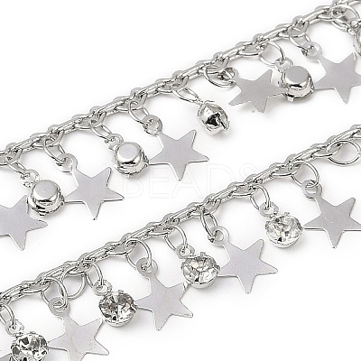 Handmade Brass & Rhinestone Chains CHC-Z001-11P-1