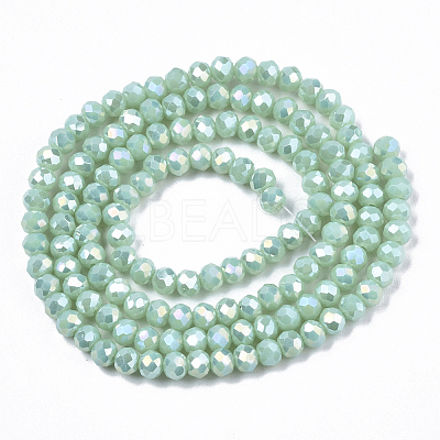 Electroplate Glass Beads Strands EGLA-A034-P4mm-B16-1