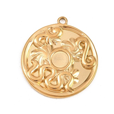 304 Stainless Steel Pendant Cabochon Settings STAS-L313-08G-1