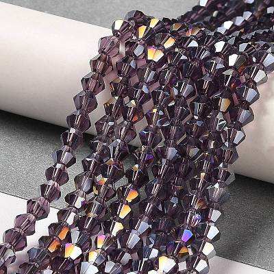 Transparent Electroplate Glass Beads Strands EGLA-A039-T2mm-B04-1