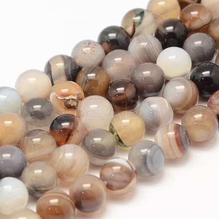 Natural Striped Agate/Banded Agate Bead Strands X-G-K155-A-8mm-13-1