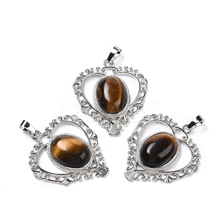 Natural Tiger Eye Pendants G-I322-04P-10-1