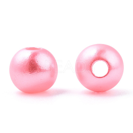Spray Painted ABS Plastic Imitation Pearl Beads OACR-T015-05B-16-1
