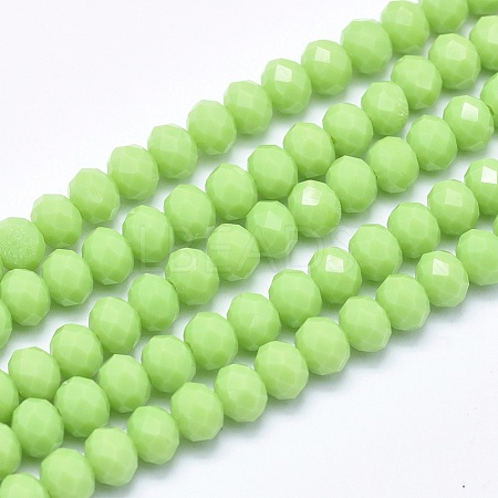 Faceted Rondelle Glass Beads Strands X-GLAA-I033-6mm-34-1