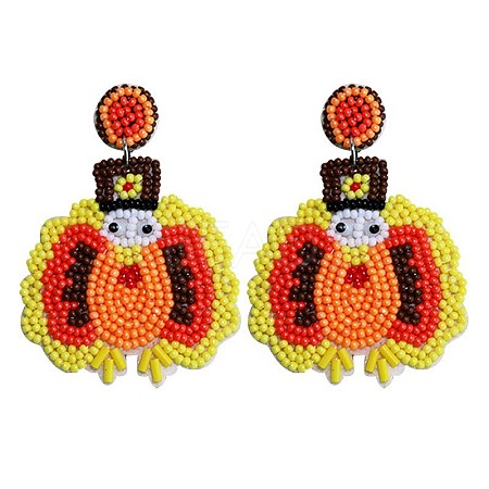 Alloy Dangle Stud Earrings FS-WG6CE38-04-1