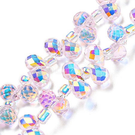 Electroplate Transparent Glass Beads Strands EGLA-P052-01A-AB08-1