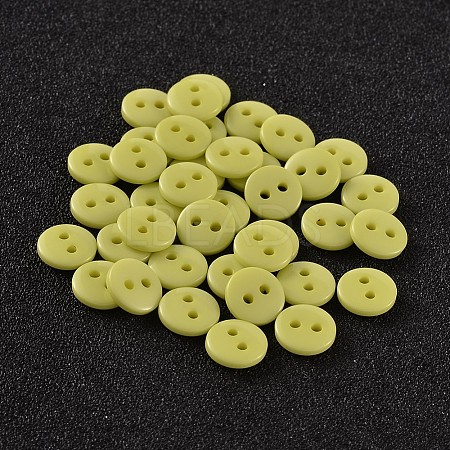 2-Hole Flat Round Resin Sewing Buttons for Costume Design BUTT-E119-24L-15-1