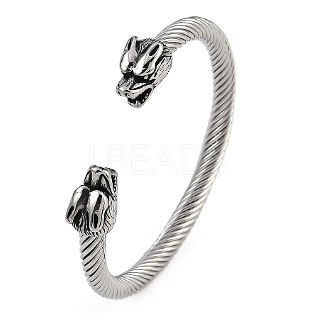 304 Stainless Steel Cuff Bangles for Women STAS-M023-09P-1