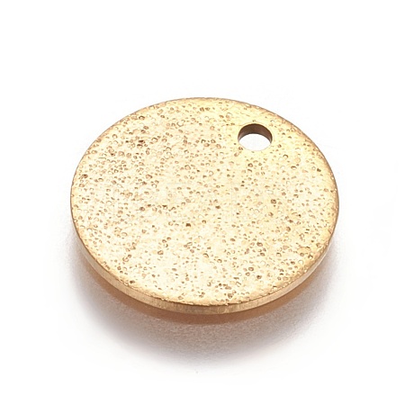 Ion Plating(IP) 304 Stainless Steel Textured Pendants X-STAS-I098-01-12mm-G-1