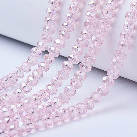 Electroplate Glass Beads Strands X-EGLA-A034-T8mm-B12-1