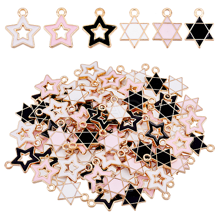 ARRICRAFT 96Pcs 6 Style Alloy Enamel Pendants ENAM-AR0001-22-1