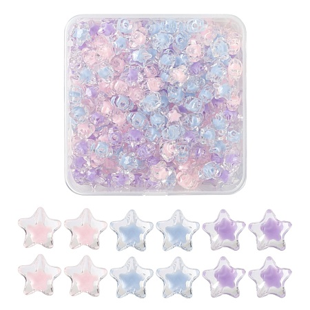 195Pcs 3 Colors Transparent Acrylic Beads TACR-FS0001-06-1