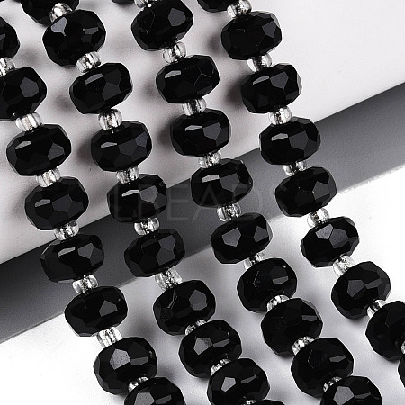 Natural Black Onyx(Dyed & Heated) Beads Strands G-N327-08A-01-1