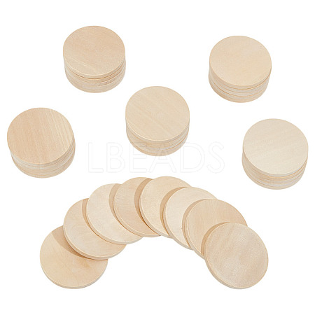Unfinished Wooden Flat Round Cutouts WOOD-WH0050-042C-1