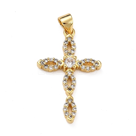 Brass Micro Pave Clear Cubic Zirconia Pendants LS-ZIRC-A021-16G-1