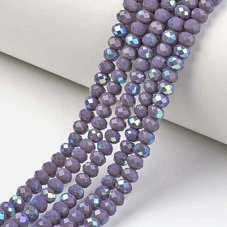 Electroplate Opaque Solid Color Glass Beads Strands EGLA-A034-P3mm-L10-1