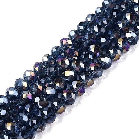 Electroplate Glass Beads Strands EGLA-A044-T6mm-B12-1