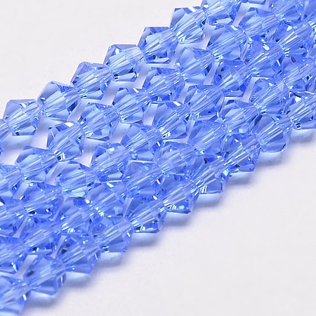 Imitate Austrian Crystal Bicone Glass Beads Strands GLAA-F029-4x4mm-09-1