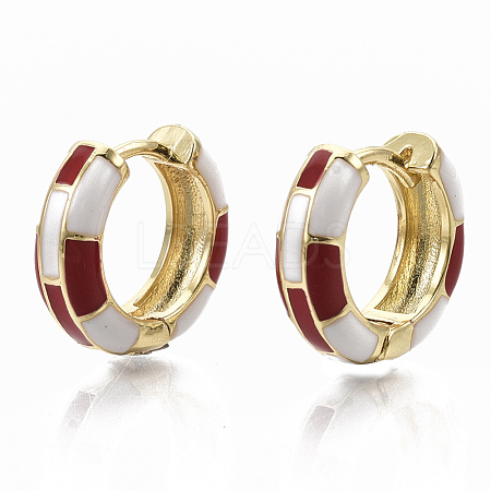 Brass Huggie Hoop Earrings EJEW-S209-06D-1