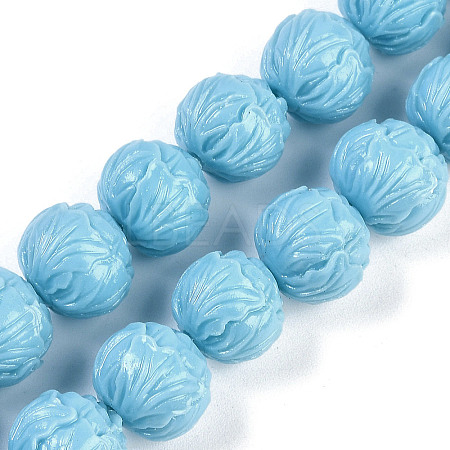 Synthetic Coral Dyed Carved Beads Strands CORA-K009-01-1