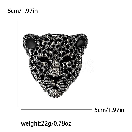 Head of Leopard Rhinestone Pins PW-WG22730-03-1