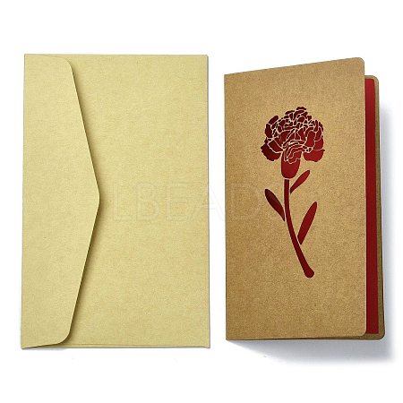 Kraft Paper Greeting Cards AJEW-L093-01B-1