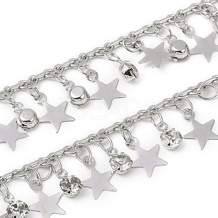 Handmade Brass & Rhinestone Chains CHC-Z001-11P-1