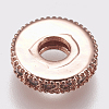 Brass Micro Pave Cubic Zirconia Bead Spacers ZIRC-K074-11B-01RG-2