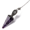 Natural Amethyst Pointed Hexagonal Cone Dowsing Pendulums G-Q184-03E-AS-4