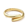 Rack Plating Brass Plain Band Cuff Rings RJEW-Q777-09G-2