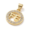 Brass Micro Pave Clear Cubic Zirconia Pendants KK-L268-019G-02-2
