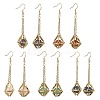 Natural Gemstone Dangle Earrings EJEW-JE05554-01-1