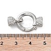 Rack Plating Brass Micro Pave Cubic Zirconia Fold Over Clasps ZIRC-P117-02A-P-2