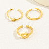 3Pcs 3 Styles Brass Knot Open Cuff Toe Rings for Daily GY1534-4