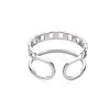 304 Stainless Steel Curb Chain Shape Cuff Ring RJEW-N038-038P-2