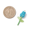 Glass Seed Beaded Rose Pendants PALLOY-MZ00959-06-2
