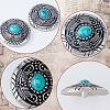 Gorgecraft 1-Hole Alloy & Cat eye Turquoise Buttons FIND-GF0004-53A-6
