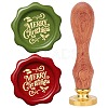 Brass Wax Seal Stamps with Wood Handle AJEW-WH0412-0103-1