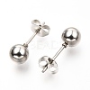 304 Stainless Steel Ball Stud Earrings EJEW-C501-10D-5