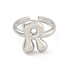 Brass Letter Open Cuff Rings for Women RJEW-G313-01R-P-2