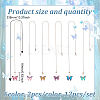 12Pcs 6 Colors Butterfly Alloy Enamel Charms Ceiling Fan Pull Chain Extenders HJEW-GO00070-2