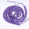 Natural Amethyst Round Bead Strands G-M212-4mm-02A-2