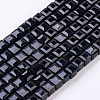 Faceted Black Glass Cube Bead Strands X-GLAA-R041-6x6mm-20-1