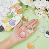HOBBIESAY 16 Sets 16 Style Cartoon Cute Cat Animal  Acrylic Pendant Decoration with Iron Ball Chain HJEW-HY0001-06-3
