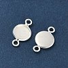 Flat Round Brass Connector Cabochon Settings KK-K414-13G-S-2