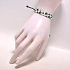 Printed Maple Leaf Pattern Cloth & Waxed Cord Braided Bracelets for Men Women FS-WG27F11-01-2