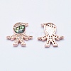 Eco-Friendly Brass Micro Pave Cubic Zirconia Links RB-I078-06-NR-3