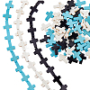 9 Strands 3 Colors Synthetic Turquoise Beads Strands G-HS0001-07-1
