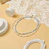 2Pcs 2 Style Natural White Jade & Lampwork Evil Eye Beaded Necklaces Set NJEW-JN04172-2